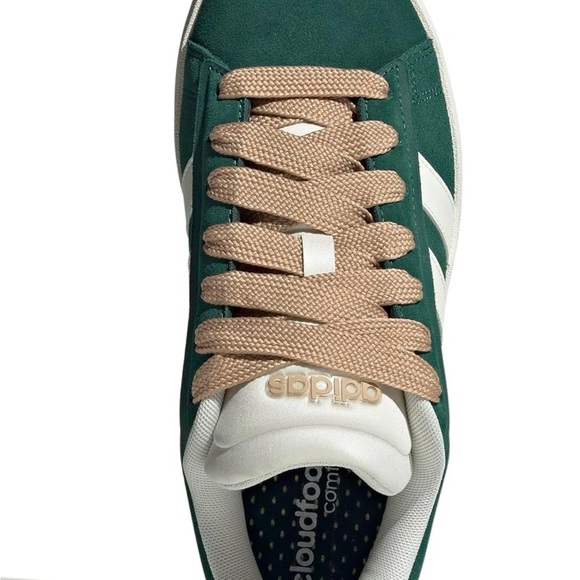 Adidas Women's Green and White Sneakers - Picture 4 of 4